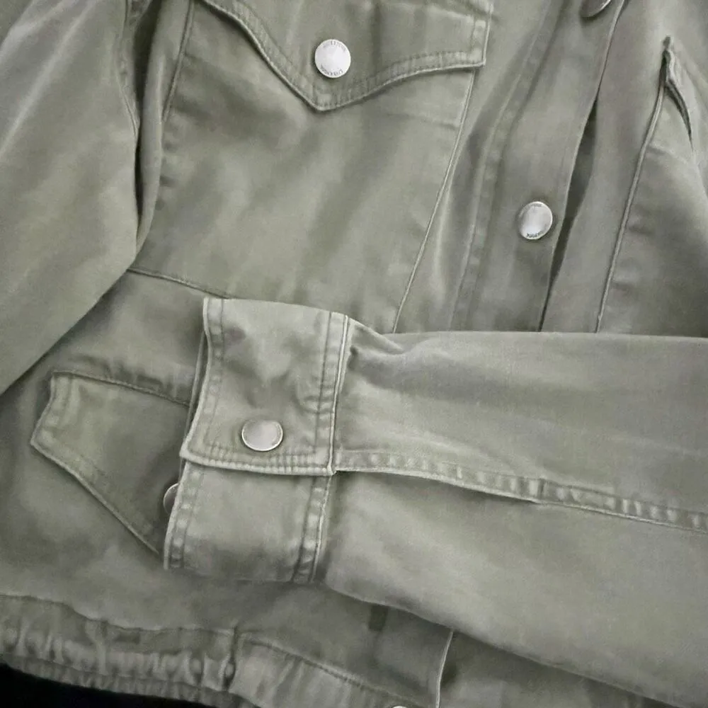 LIVERPOOL x NORDSTROM | Cropped Cargo Jacket Dried Basil Army Olive Green | XL - Image 8