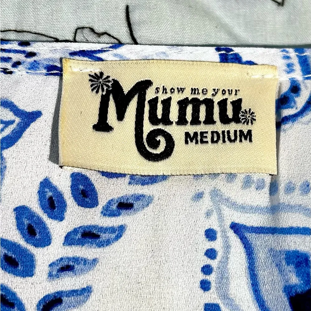 SHOW ME YOUR MUMU RivieraTie Front Blue and White Paisley Playsuit/Romper Sz M - Image 8