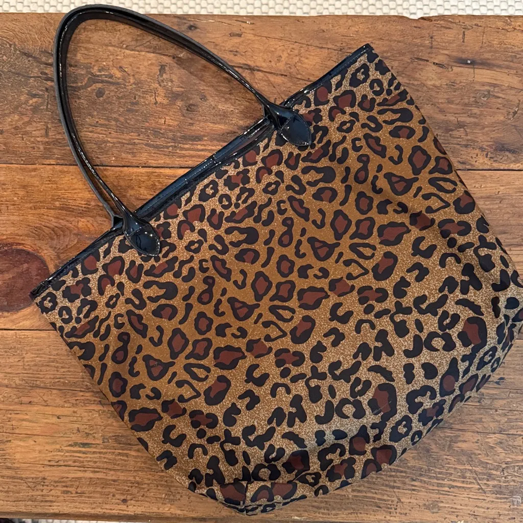 Lafayette 148 New York Leopard Print Tote Bag Black - Image 2