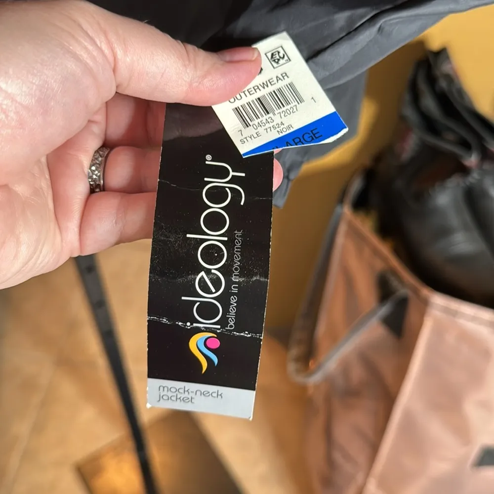 NWT Ideology Black Mock Neck Windbreaker Jacket Size XL - Image 7