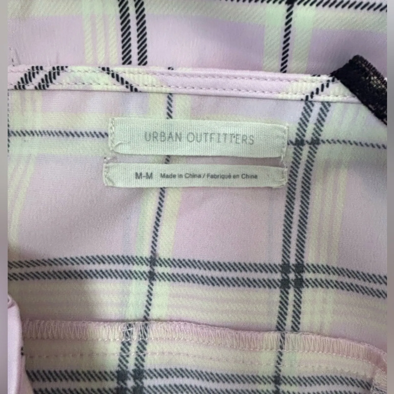 Urban Outfitters Cher Pink Plaid Maxi Slip Dress Lace Straps Size M - Image 13