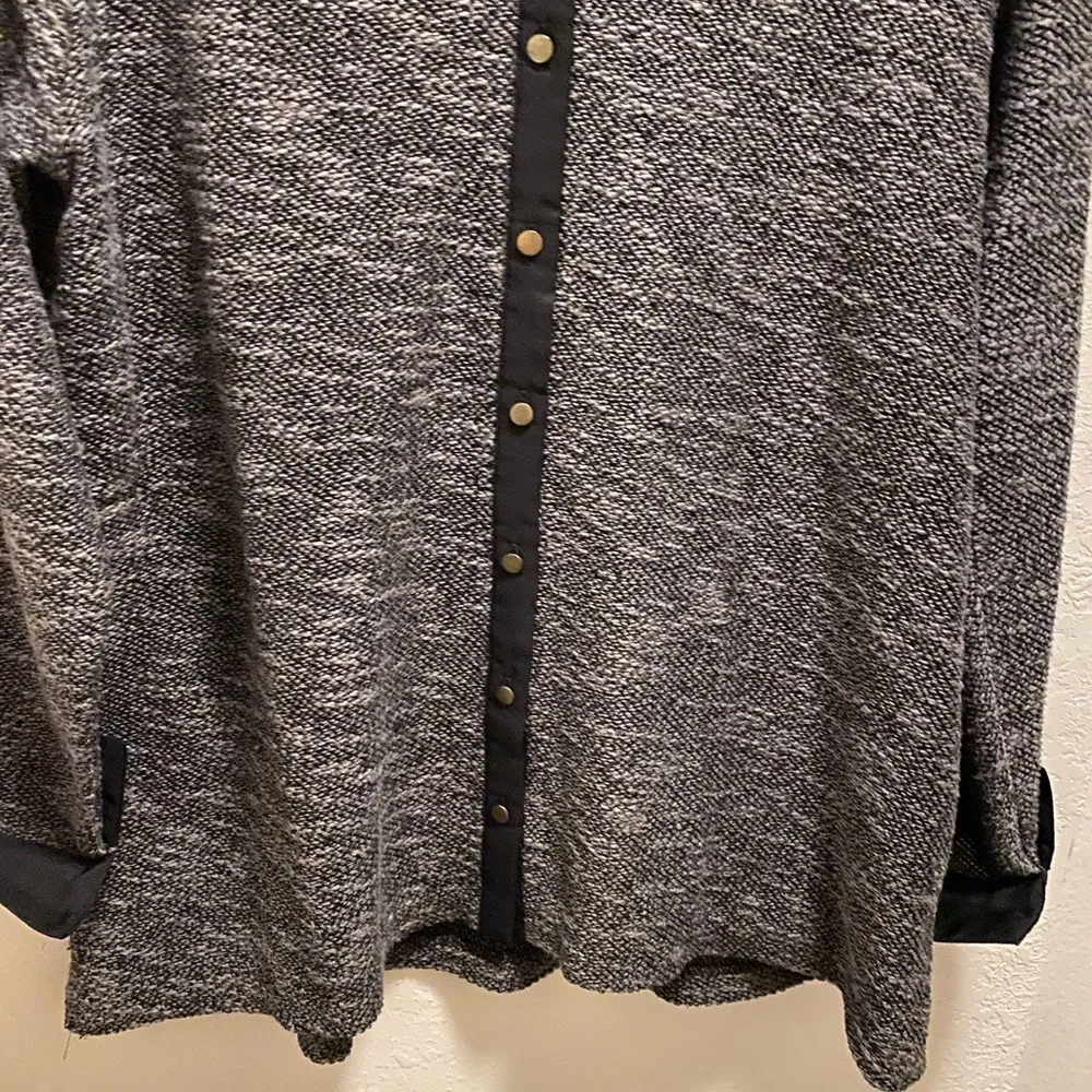 Soft Surroundings Black&Grey Marled Beaded Collar Tunic Sweater/Shacket Size XL - Image 10