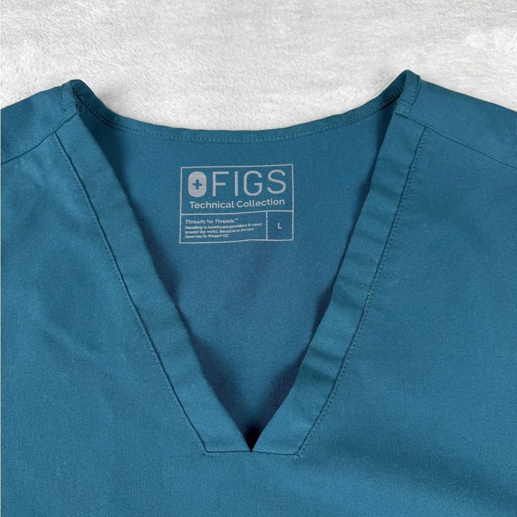 Figs Casma Three Pocket Scrub Top Hunter Green Women’s Size L Large - Image 2