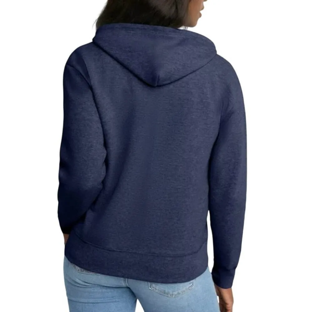 Hanes EcoSmart Women’s Fleece Zip Hoodie in Navy, Size S​​​ - Image 2