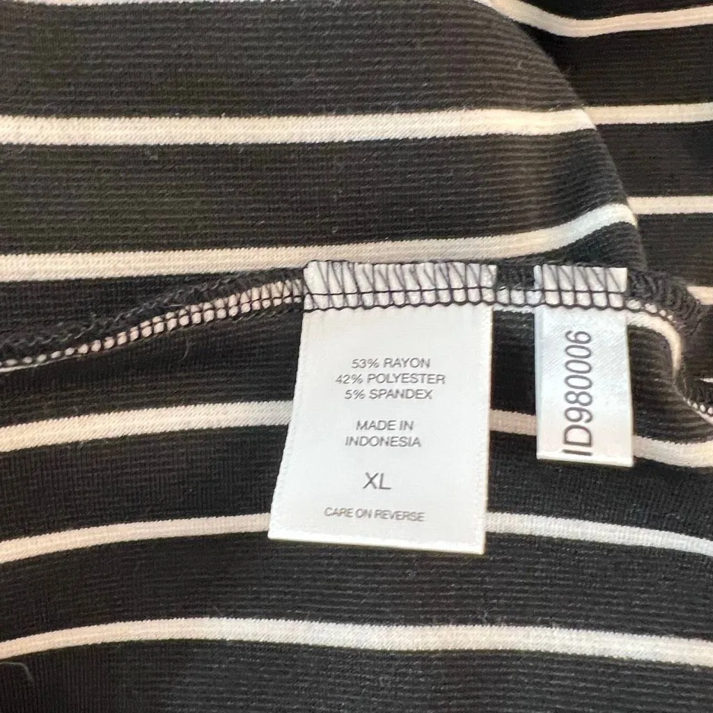New York & Company NWT Black And White Striped Sleeveless Collared Jumpsuit XL - Image 9