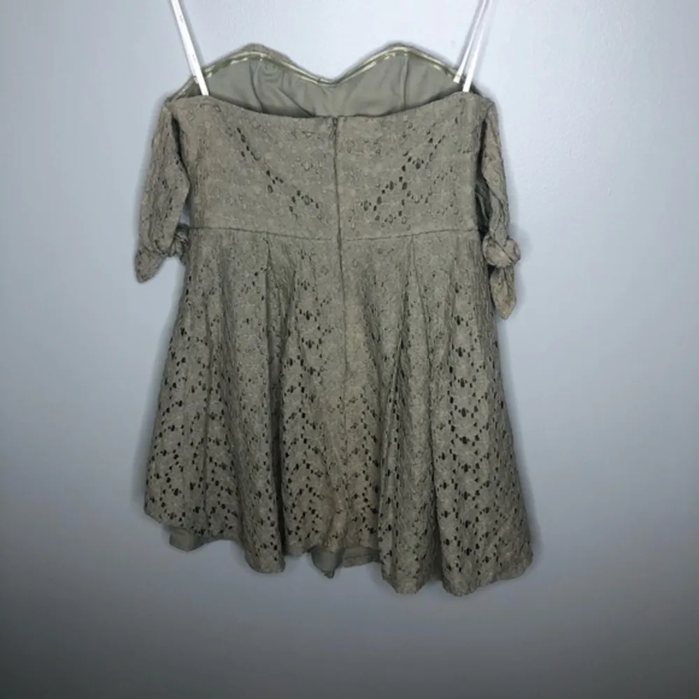 NWT JOA Sage green lace eyelet strapless dress - Image 8