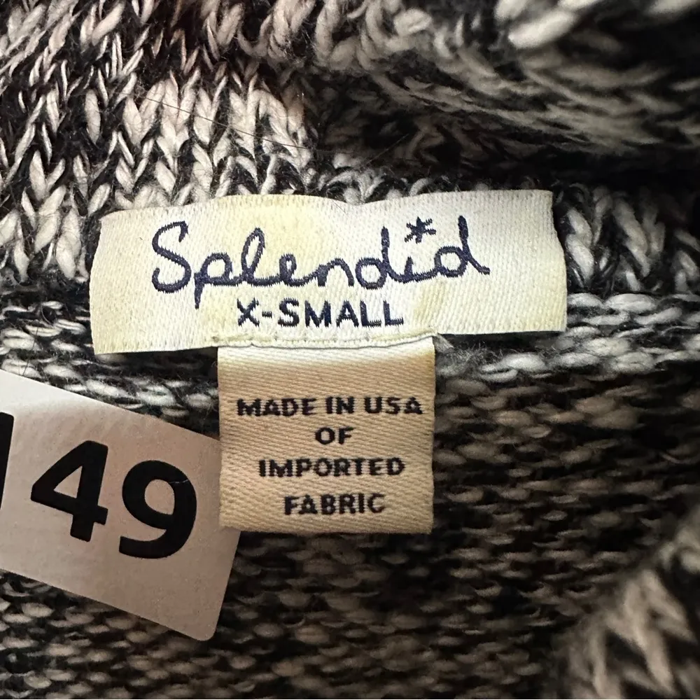 Splendid  Lakefront Side Split Cowl Neck Sweater Size XS Grey - Image 4