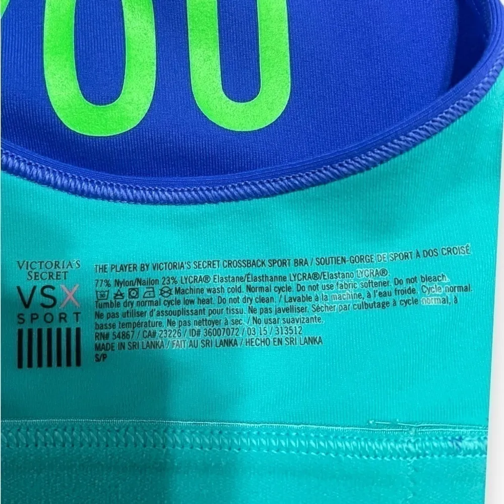 Victoria’s Secret VSX Sports Bra The Player Crossback Size Small, Purple & Teal - Image 4