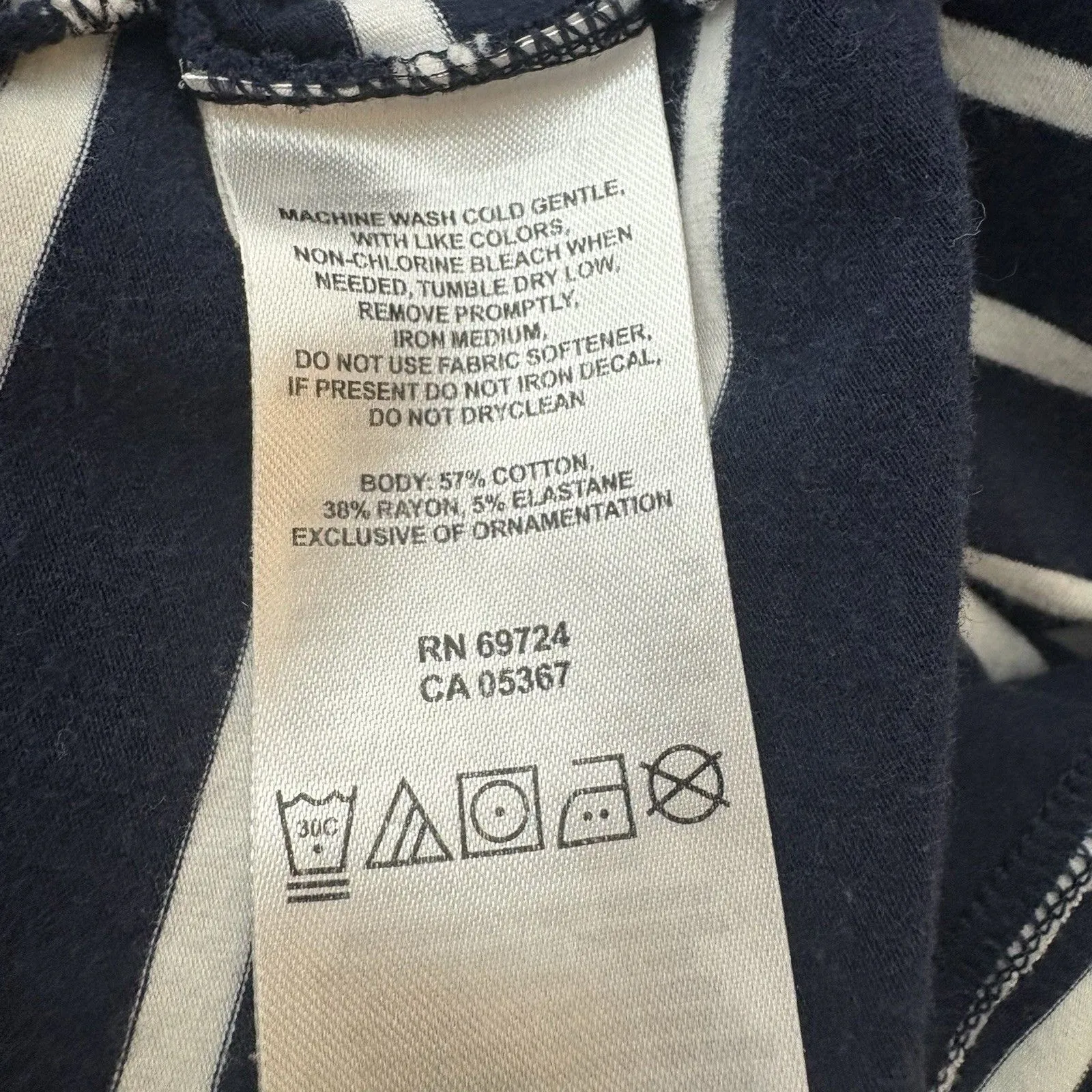 Columbia Omni Wick Navy Blue Short Sleeve Striped Scoop Neck Dress Size Small - Image 6