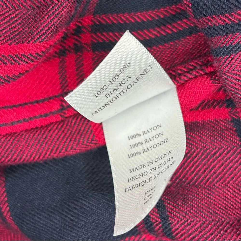 Rails Bianca red & blue flannel button down shirt dress women’s size small - Image 10