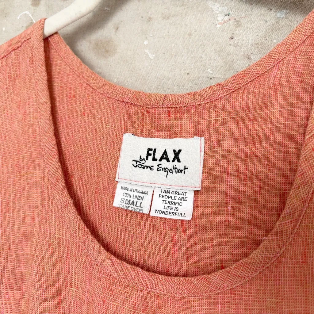 Flax 100% Linen Peach Maxi Dress - Image 2