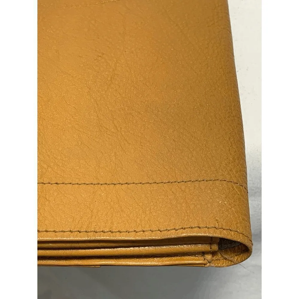 Vintage Leather Camel Color 4 Pocket 12x8" Clutch Purse Tan - Image 11