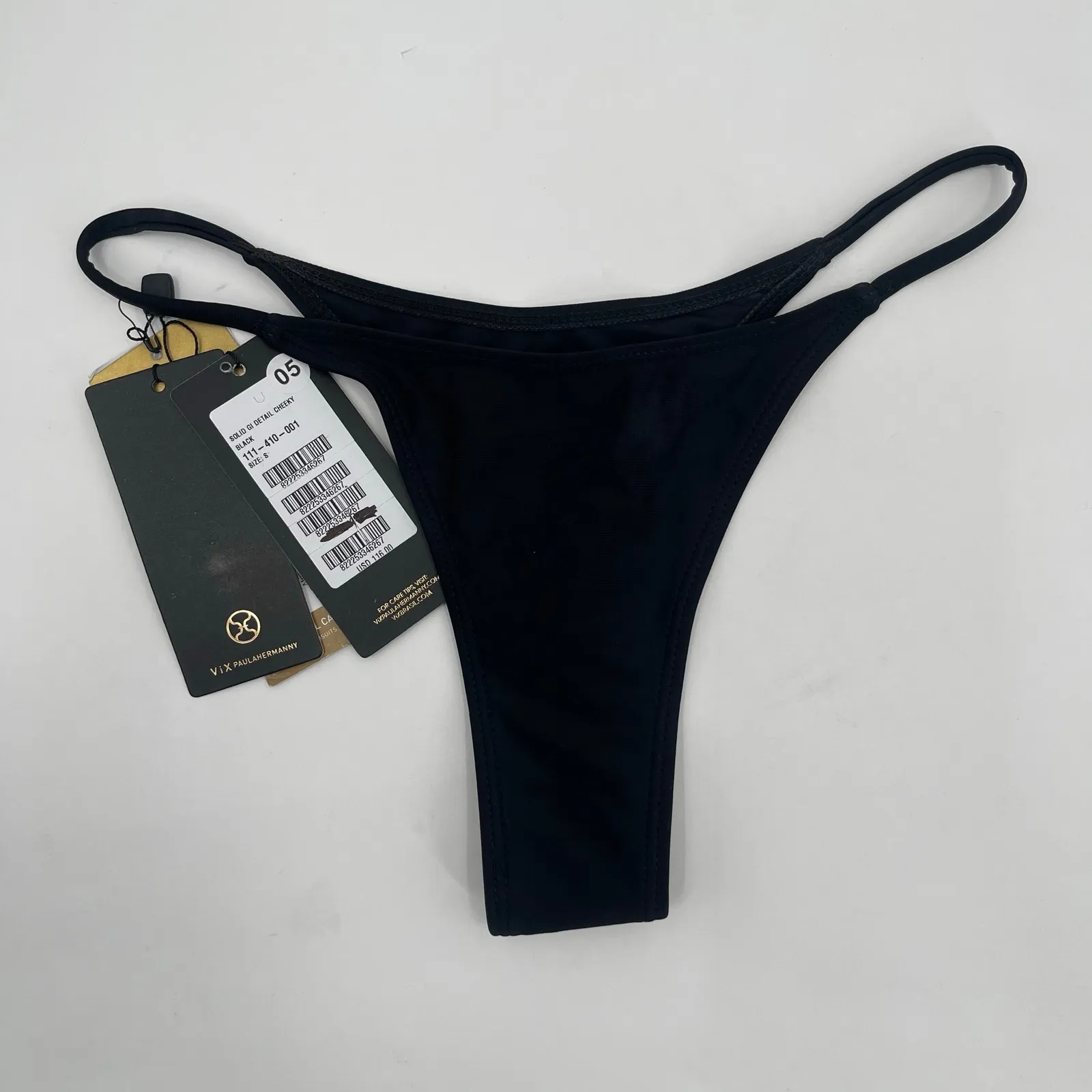VIX Cheeky Swim Bottoms Small Black NWT Solid Paula Hermanny Resort Beach Vaca - Image 15