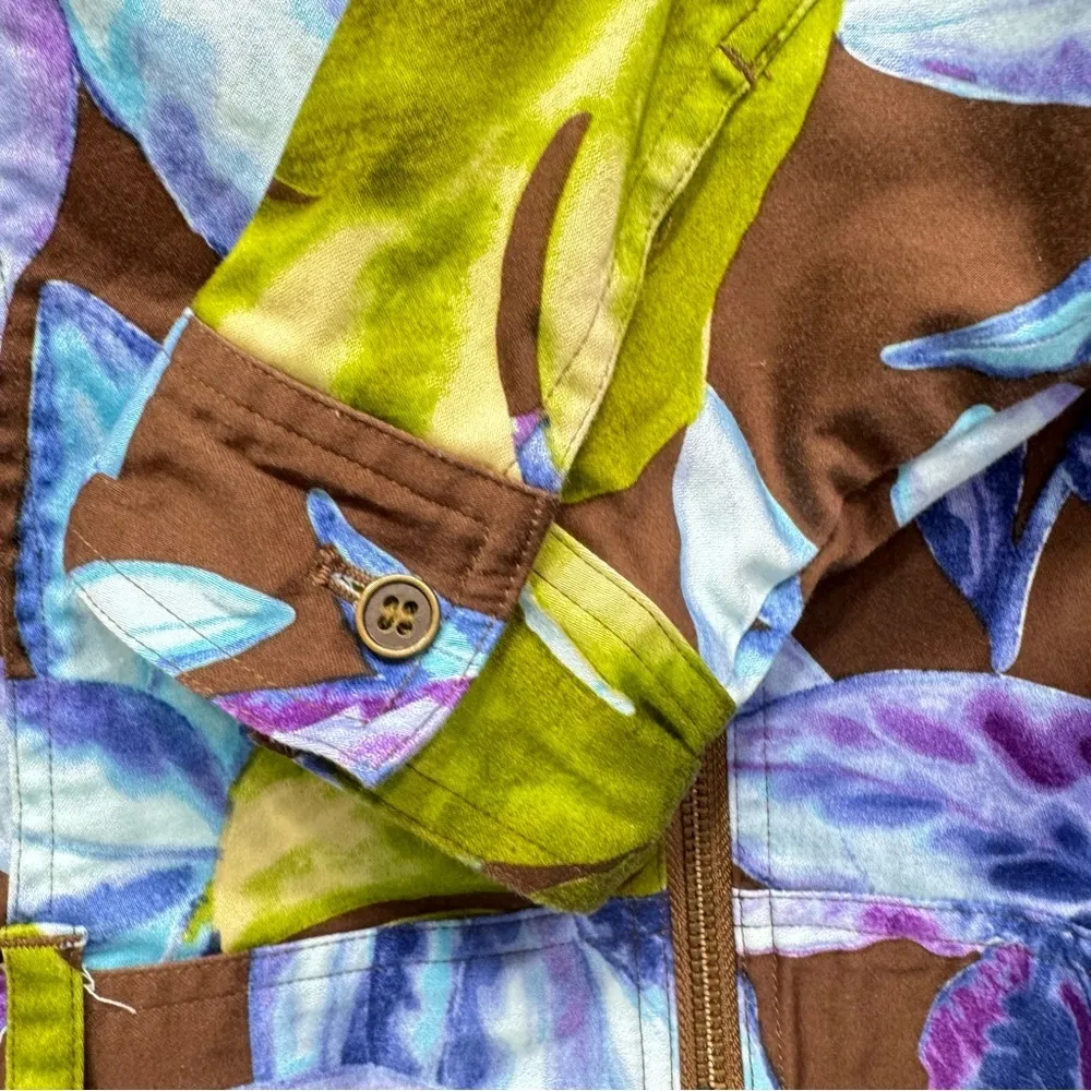 Chico’s Additions Tropical Print Zip Front Lightweight Long Sleeve Jacket 2/L - Image 12