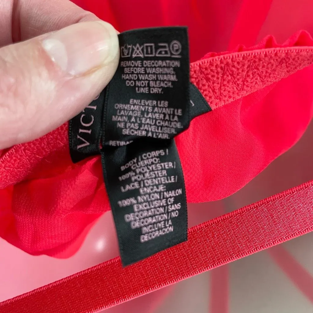 NWOT Victoria’s Secret Red Lace Negligee Teddy 36C - Image 7