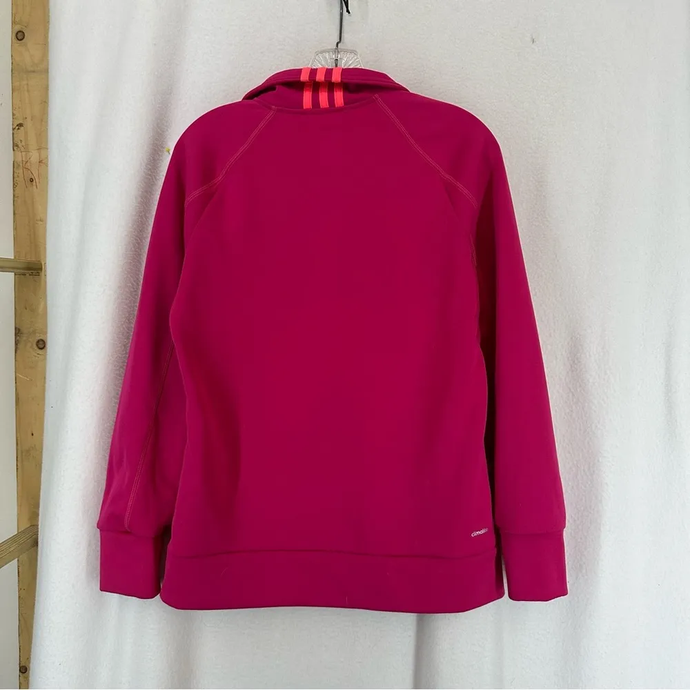 Adidas Full Zip Athletic Sweatshirt Womens Small Pink - Image 8