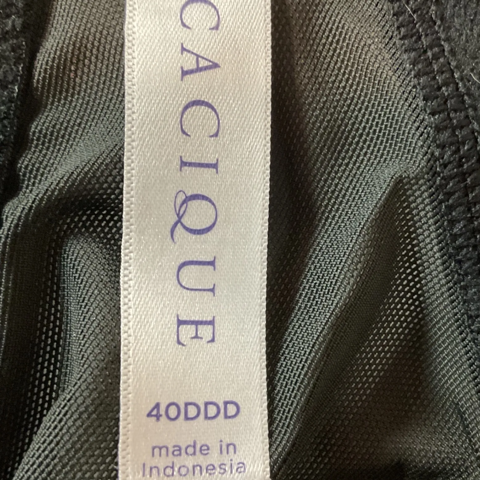 Cacique Women's Boost Balconette Underwire Black Laced Push Up Bra Size 40DDD - Image 9