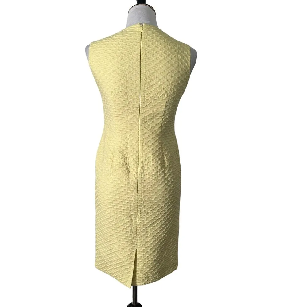 Albert Nipon 2 Piece Set Dress and Blazer Womens 4 Yellow Textured Academia‎ - Image 8