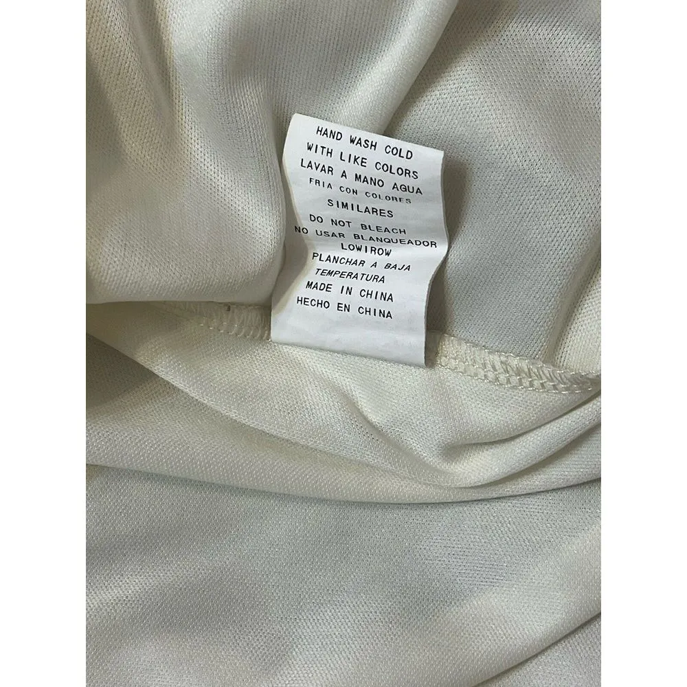 Heart Point Women's‎ Dress Skater Style Black Fitted V Neck Cutout Ivory Skirt M Size M - Image 9