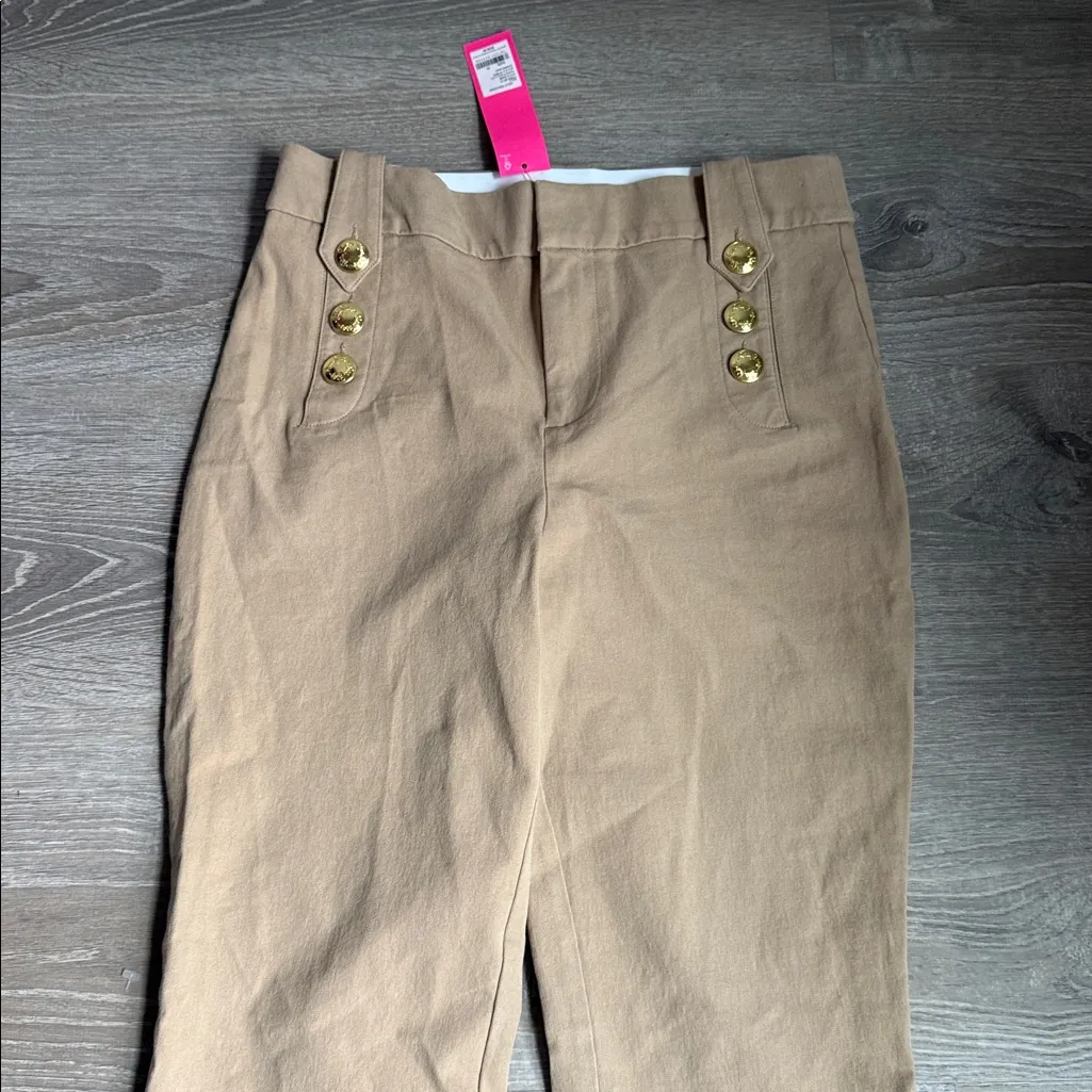 NEW Lilly Pulitzer Parrish Bi-Stretch Crop Flare Pant in Evening Sand 10 - Image 5