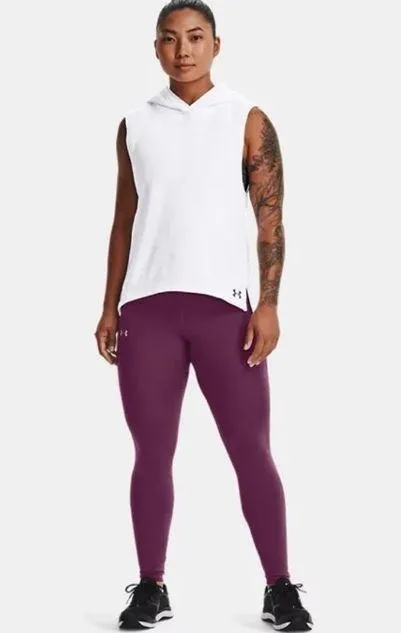 NWT Women's Under Armour UA Terry Sleeveless Hoodie White Medium - Image 6