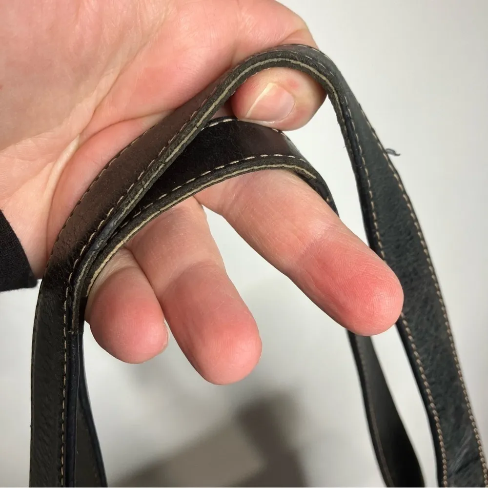 Fossil‎ black leather shoulder bag large size - Image 9