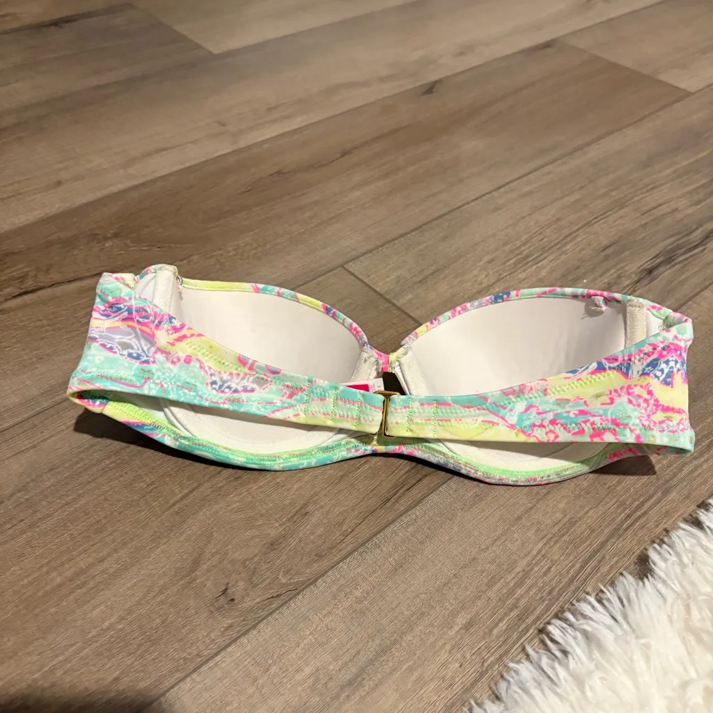 Victoria’s‎ Secret Y2K Tie Dye Aztec Bandeau Bikini Top Pink Blue Size 34B - Image 3