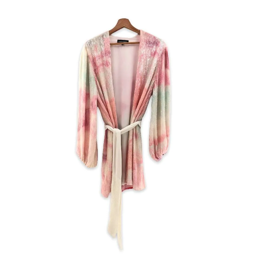 Retrofete Gabrielle Robe Dress in Marble Pink Small‎ - Image 3