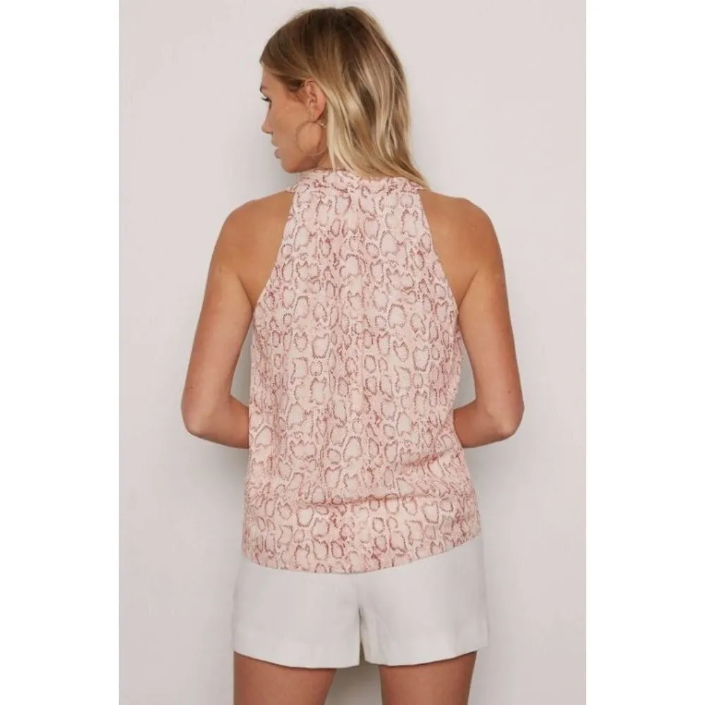 Tart Carinna Pale Pink Coral Python Wrap Tank Top S - Image 3