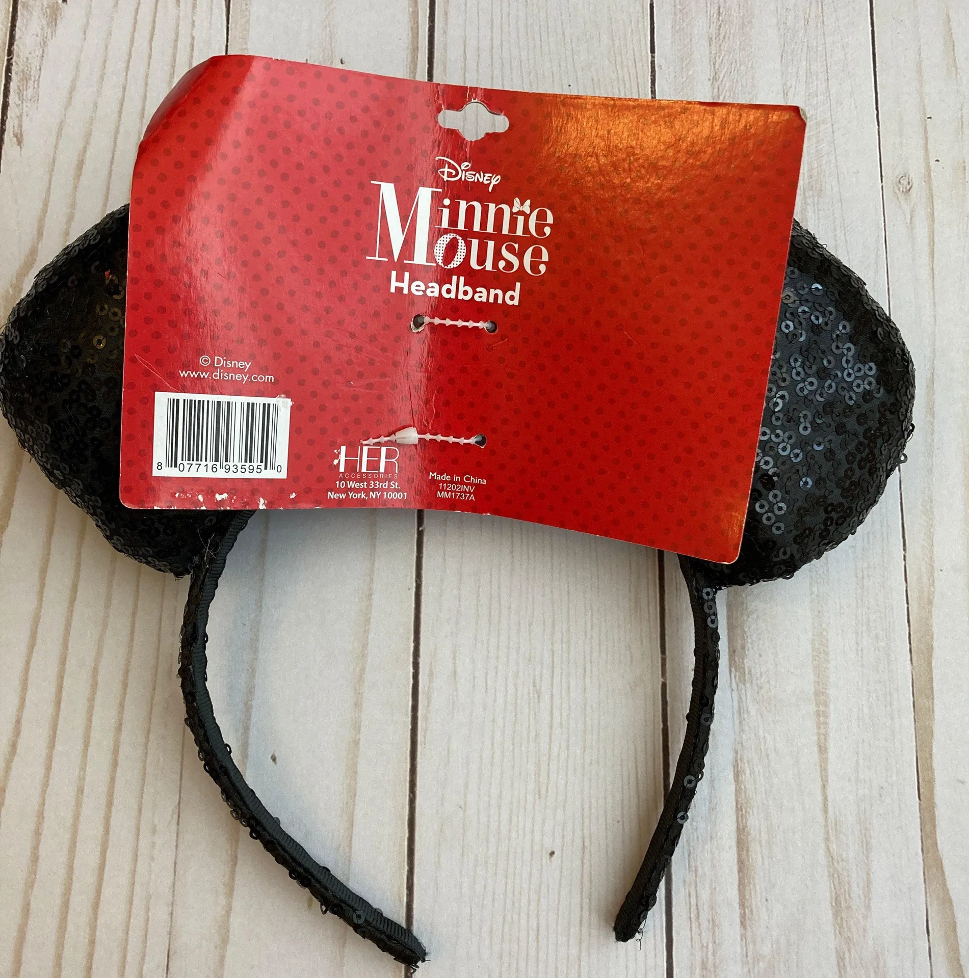 Disney Minnie Mouse Ears w/ Red Bow NWT - Image 2