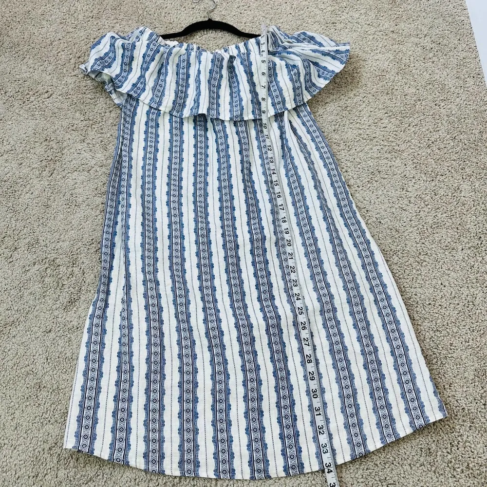 Sea New York Off the Shoulders Linen stripe dress Size 0 - Image 10