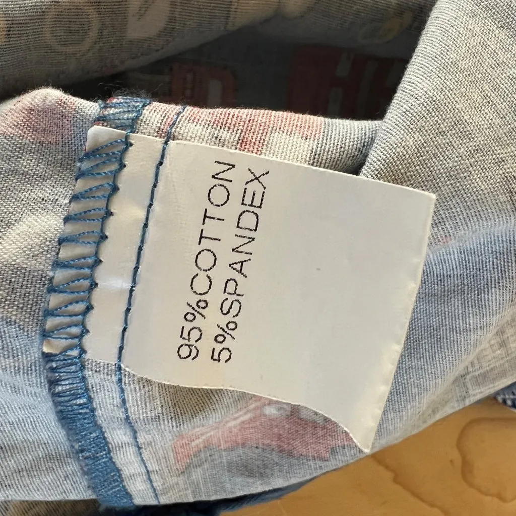 London Cityscape Print Double Decker Bus Taxi Blue Red Pleated Skirt Size XS - Image 8