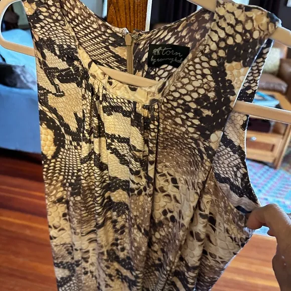 Free people TORN Ronny Kobo Free People Snakeskin Print Dress sz S/M $238 - Image 2