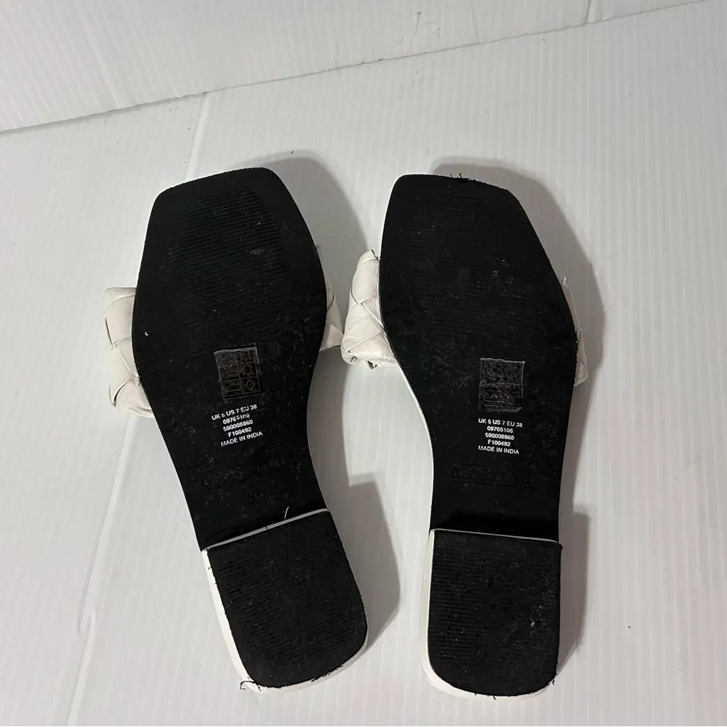 ASOS White square toe flat sandals women size 7 - Image 8