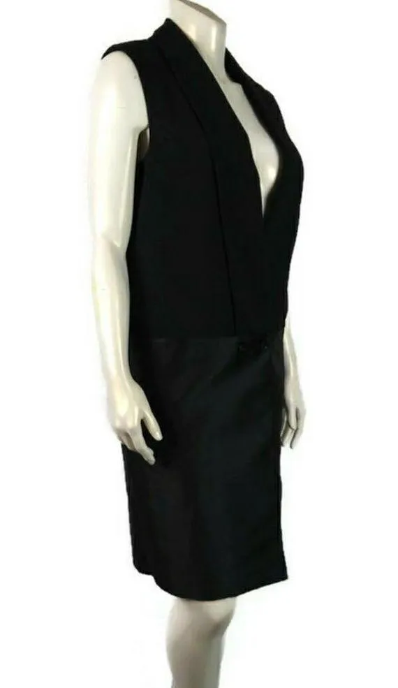 C/ MEO COLLECTIVE Womens Long Vest Small Black Casual Formal - Image 2