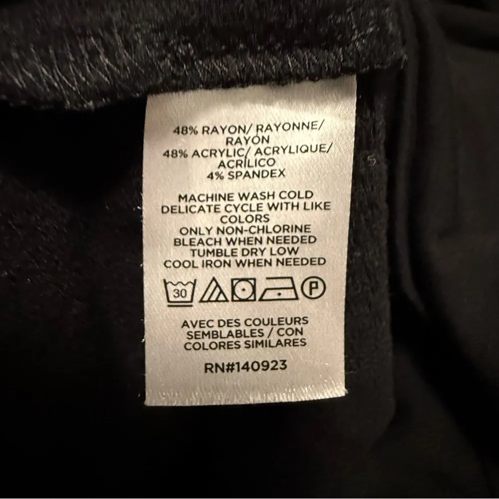 Loft Outlet Soft Knit V-Neck‎ Pullover Long Sleeve Hoodie Black Size Small - Image 5