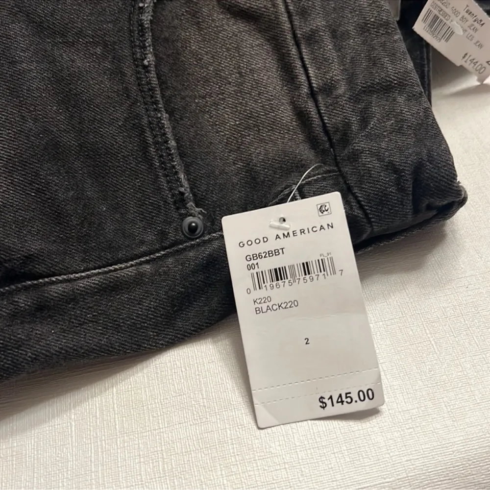 Good American Good Boy Jeans Black220 Size 24 NWT - Image 4