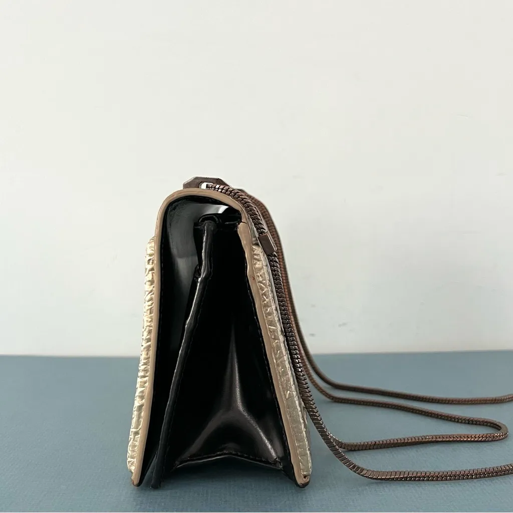 3.1 Phillip Lim Mini Soleil Crinkled Foil Chain Shoulder Bag Purse - Image 8