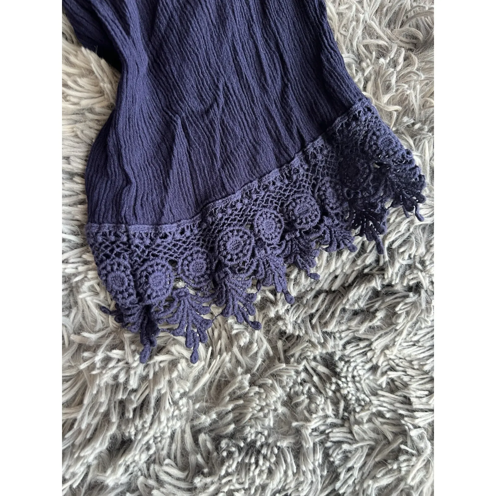 NAIF Cobalt Electric Blue Lined Lace Babydoll Oversized loose Fit Dress Boho 1X Size XL - Image 5