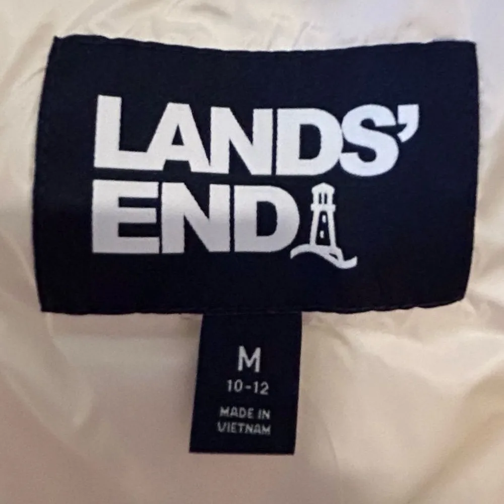 Lands' End Women's Ivory Down Puffer Vest Winter Casual M - Image 11