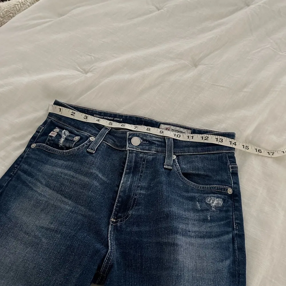 AG Adriano Goldschmied Women’s 27 Blue Distressed Farrah Skinny Ankle Jeans - Image 5