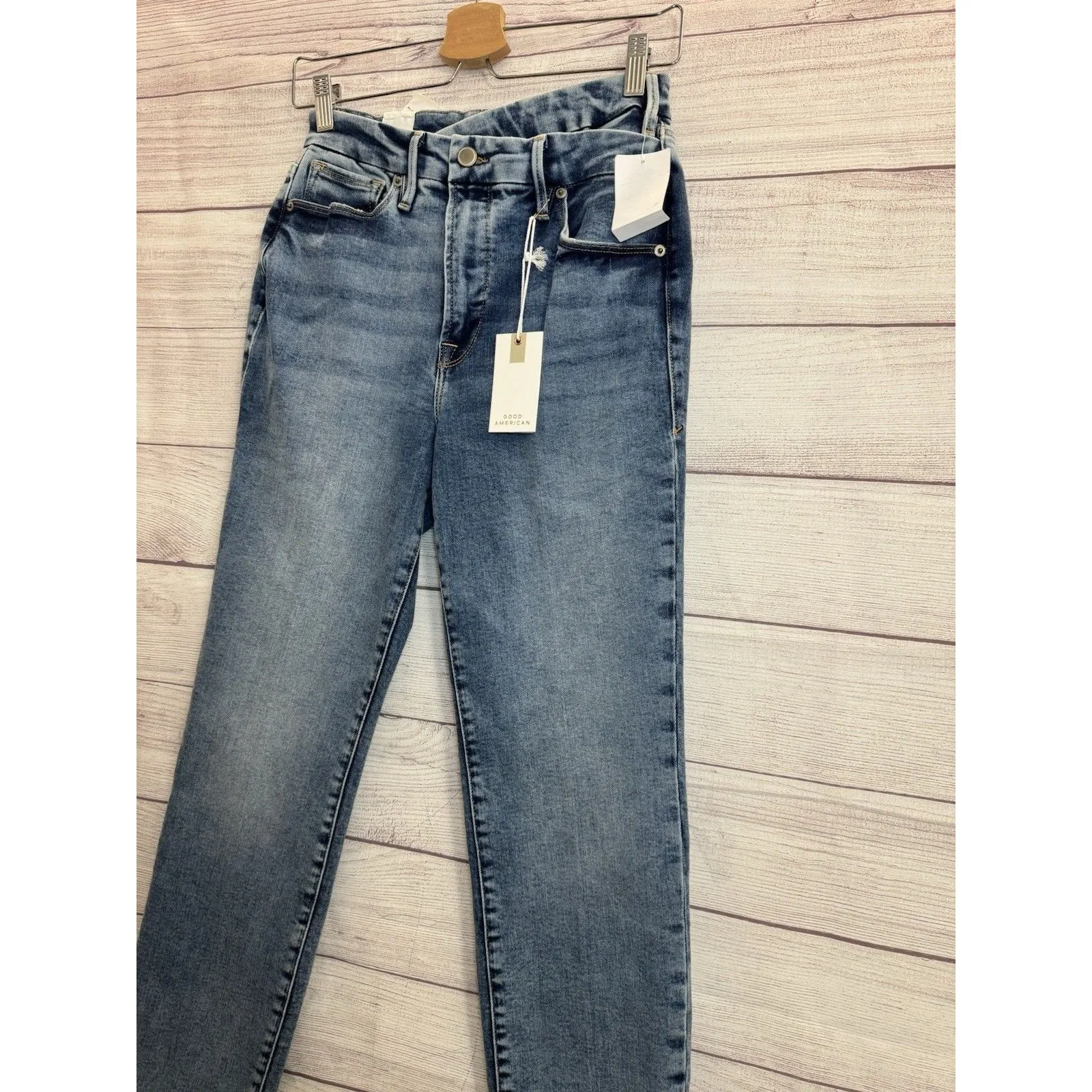 Good American GOOD CLASSIC STRAIGHT LIGHT COMPRESSION JEANS GCCOWB014T Size 8/29 - Image 6