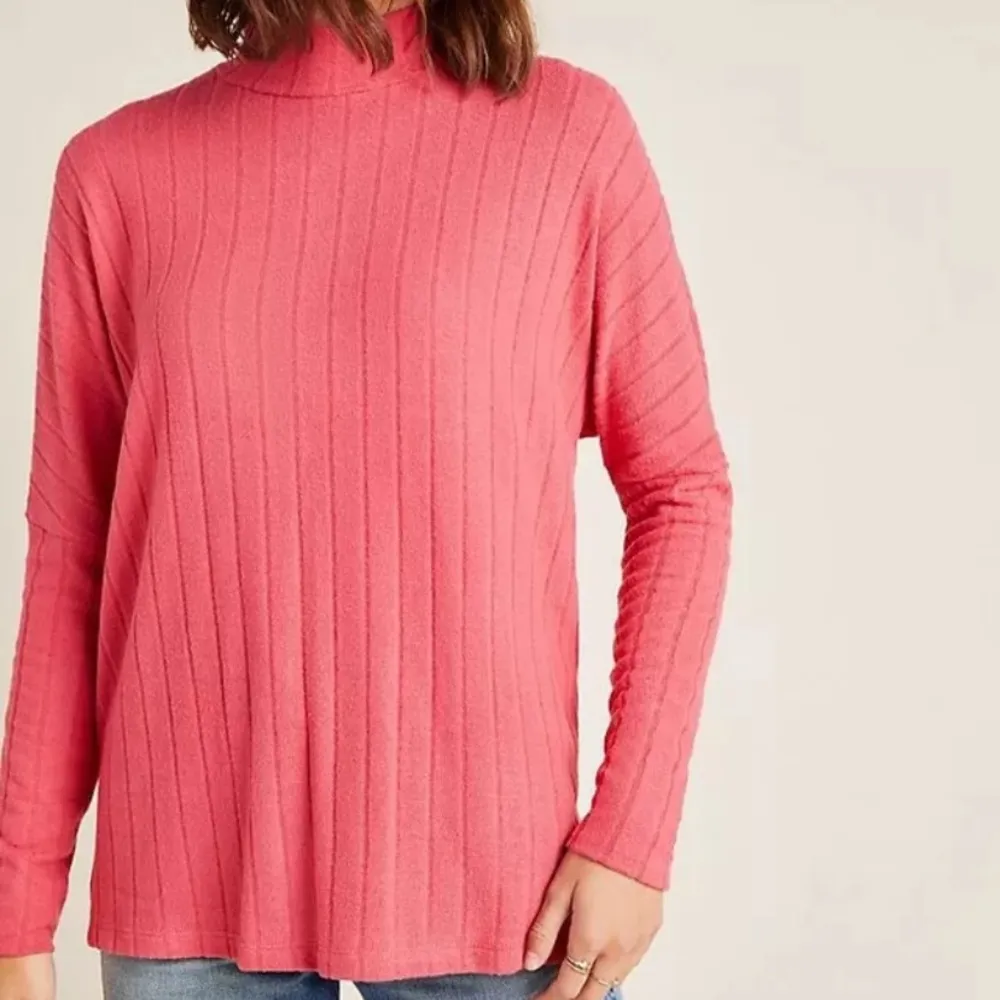 Eri + Ali Hacci Anthropologie Rib Tunic Pink Sweater XL NEW RARE HTF GORGEOUS - Image 2