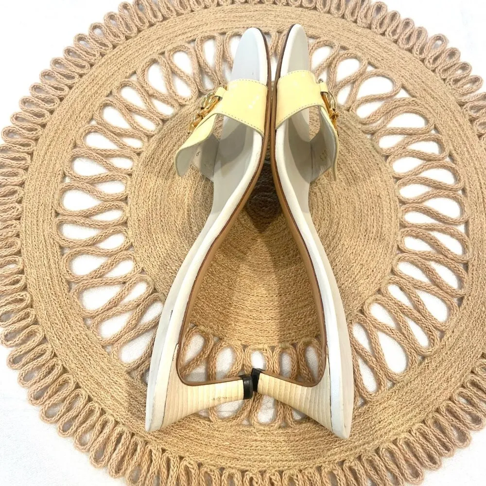 Gucci Ivory Leather Slide Sandals Horse Bit Metal Detail Women 9B - Image 14