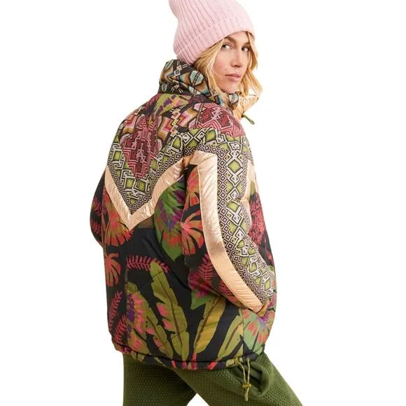 FARM RIO Tropical Rauti Puffer Metallic Reversible Jacket Small NWT - Image 2