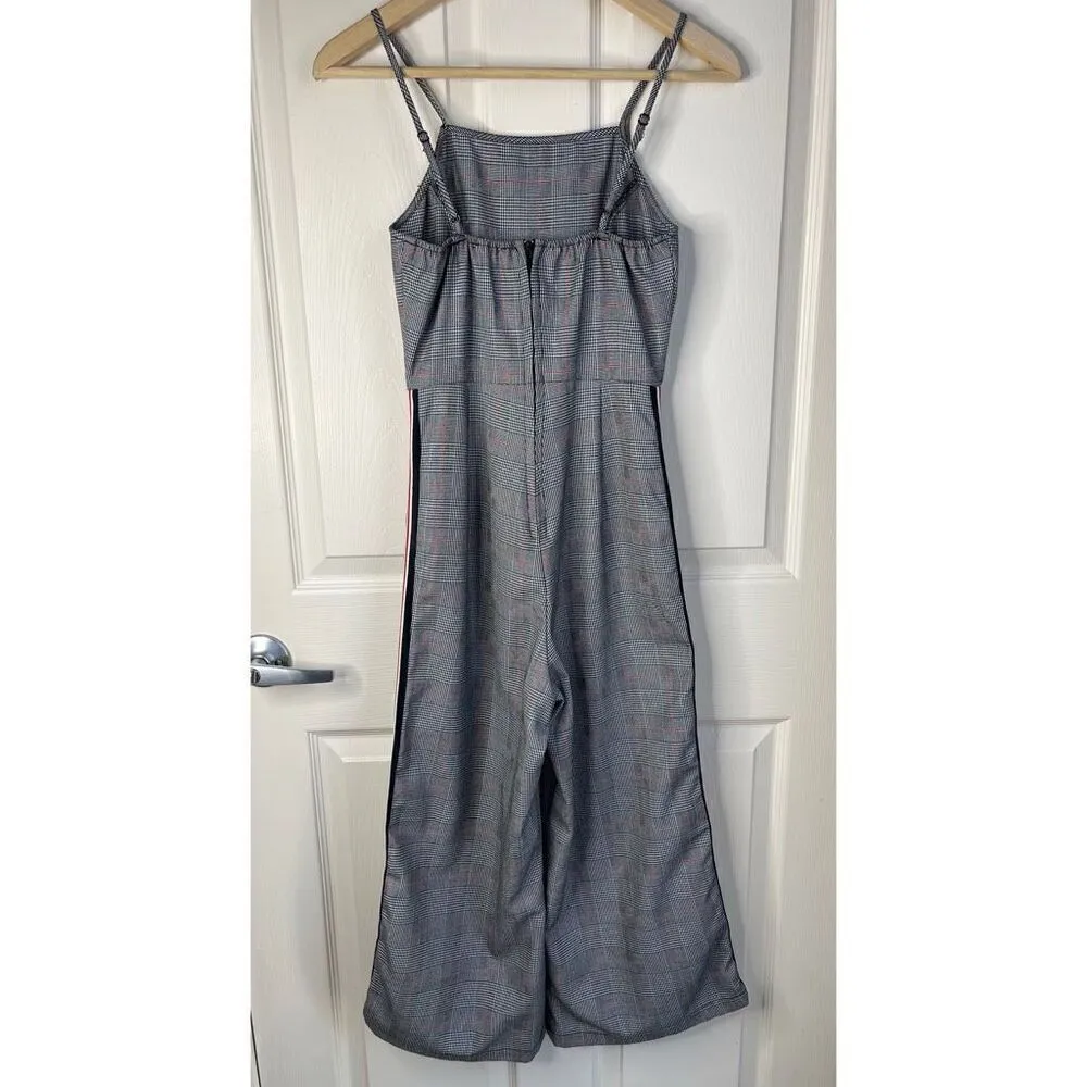 Charlotte Russe Glen Check Plaid Wide Leg Jumpsuit - XS - Image 3