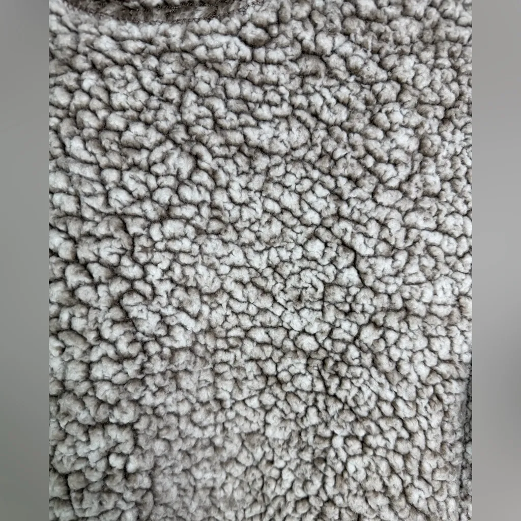 Nordic Fleece Women’s Sherpa Pullover Quarter Zip Teddy Faux Fur Sz M Gray Size M - Image 7