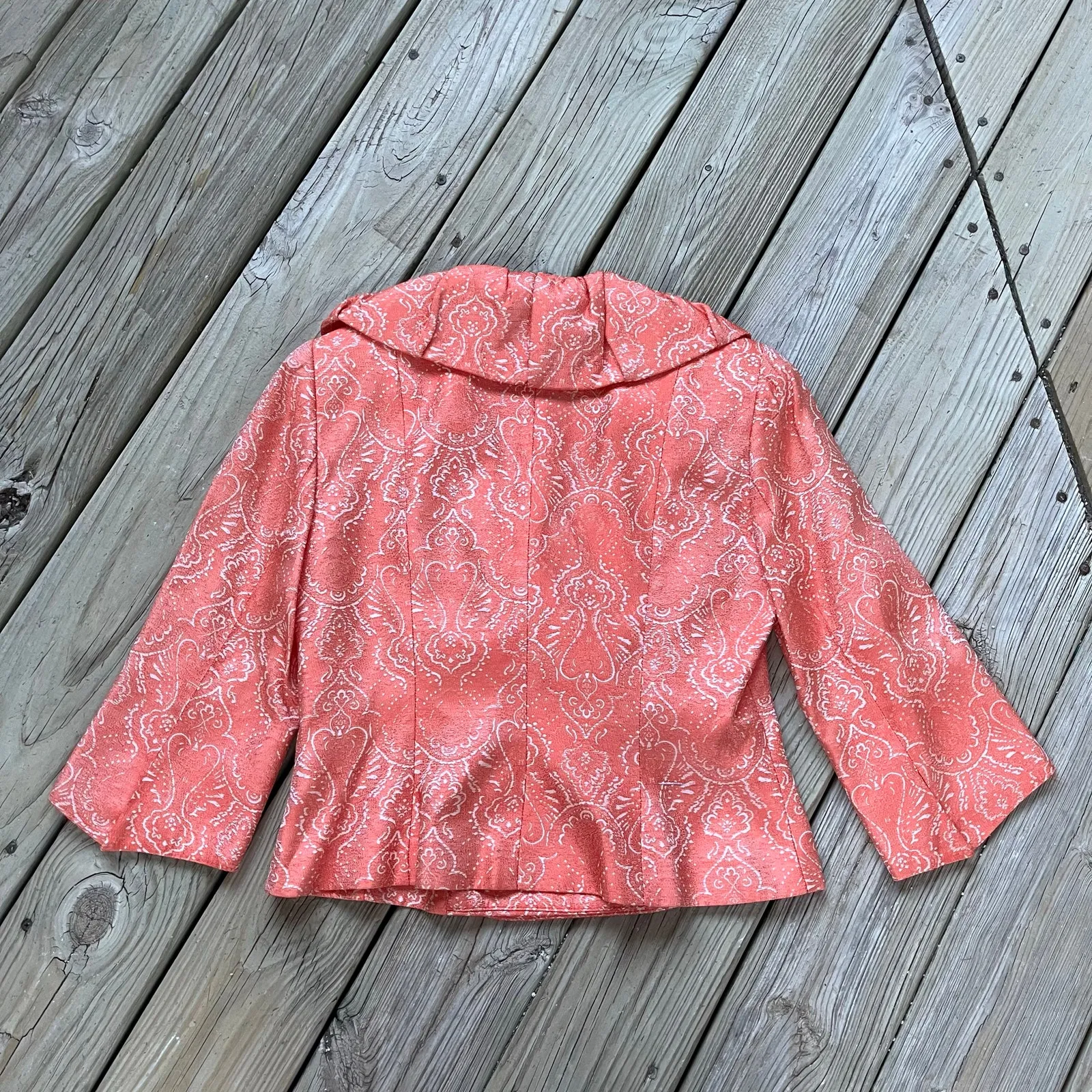 Zelda Women's Vintage Jacquard Pink Tapestry Jacket Size 8. NEW - Image 4