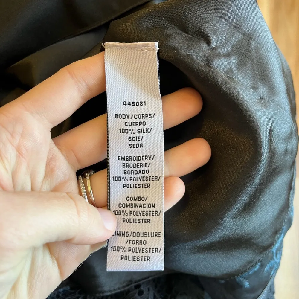 [ML Monique Lhuillier] Embroidered Silk Dress- Size 10 - Image 10