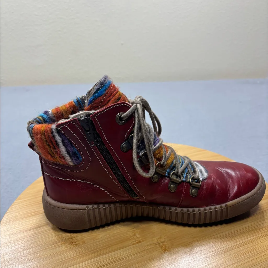 Josef Seibel Maren 06 Hibiscus US 6.5 EU 37 Red Ankle‎ Boots Comfort - Image 4
